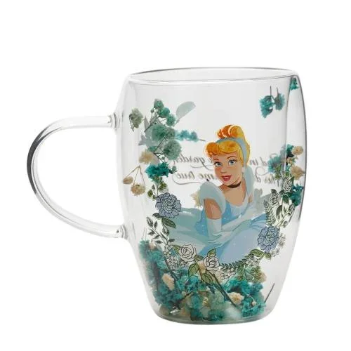 Φωτογραφία προϊόντος: Widdop Κούπα γυάλινη DISNEY PRINCESS - Cinderella - Glass mug with Dried Flowers 300ml DI2328