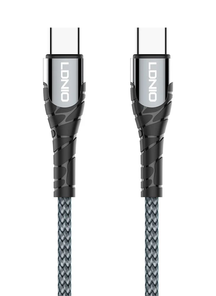Φωτογραφία προϊόντος: LDNIO καλώδιο USB-C σε USB-C LC102, 65W PD, 2m, γκρι