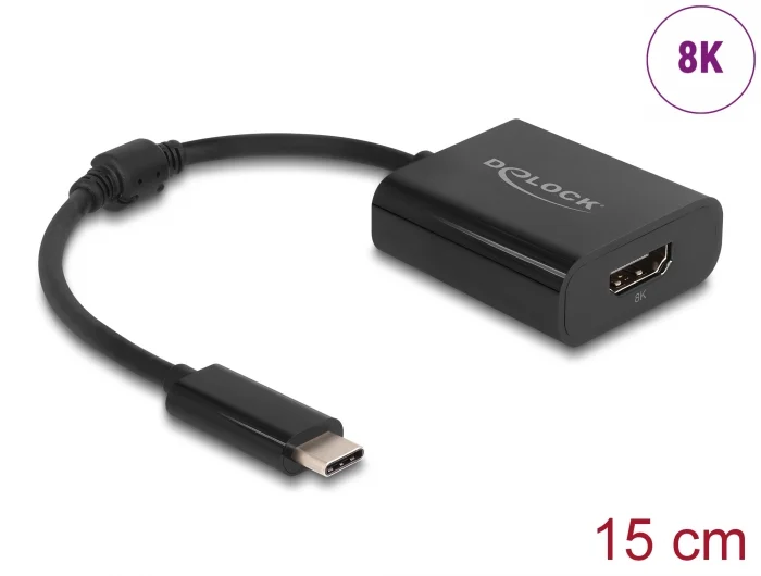 Φωτογραφία προϊόντος: DELOCK αντάπτορας USB-C σε HDMI 64175, 8K/30Hz, HDR, μαύρος