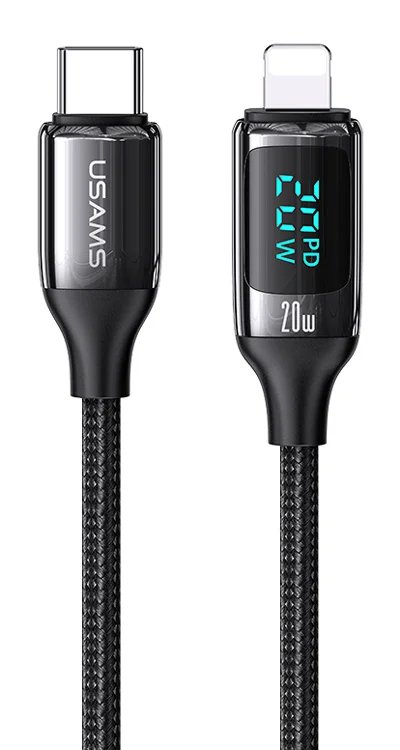 Φωτογραφία προϊόντος: USAMS καλώδιο Lightning σε USB-C US-SJ545, 20W PD, 1.2m, μαύρο
