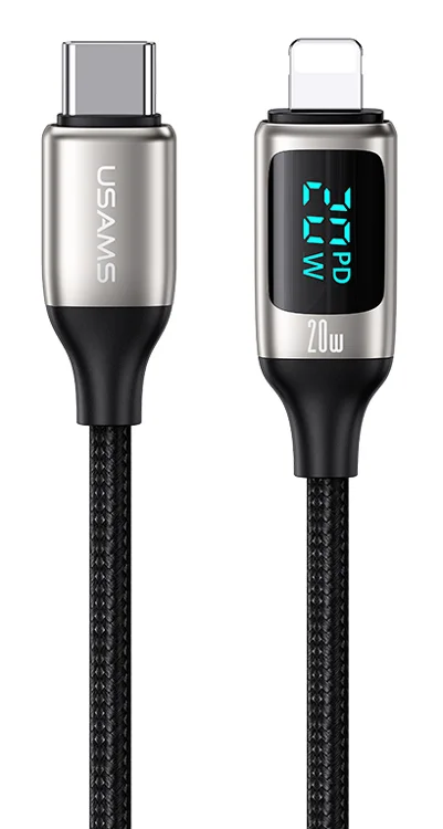 Φωτογραφία προϊόντος: USAMS καλώδιο Lightning σε USB-C US-SJ545, 20W PD, 1.2m, ασημί