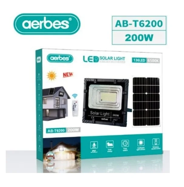 Φωτογραφία προϊόντος: OEM Ηλιακό φως LED 200W με τηλεχειριστήριο AB-T6200 AERBES Aerbes