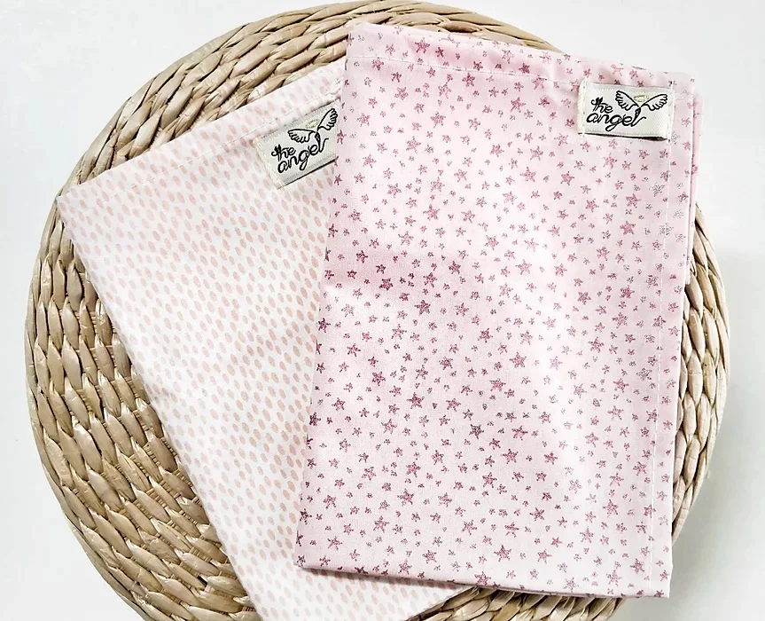 Φωτογραφία προϊόντος: Σετ Σεντόνια 2τμχ Glitter Stars/Pink Drops set mini 0.55*0.95cm The Angel