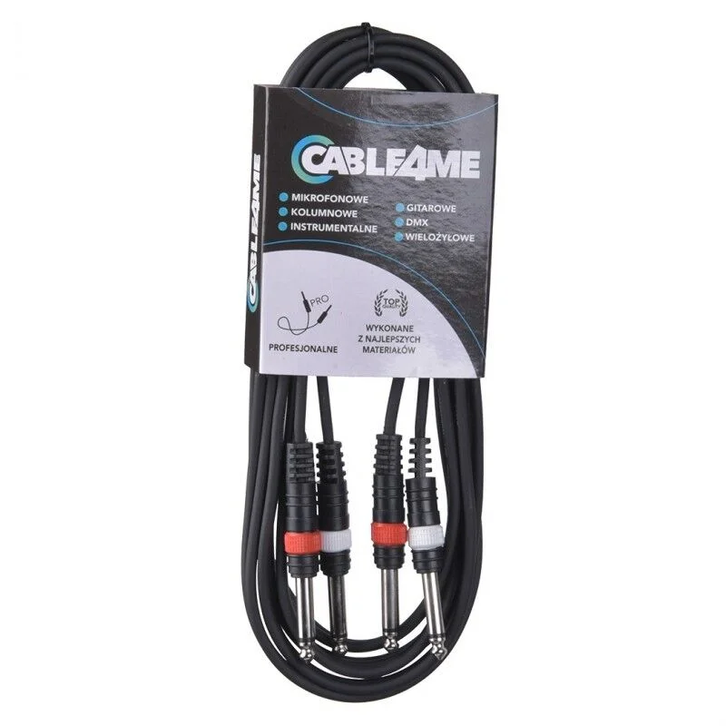 Φωτογραφία προϊόντος: CABLE4ME 2x 6.3mm Mono Jack Male - 2x 6.3mm Mono Jack Male 6m