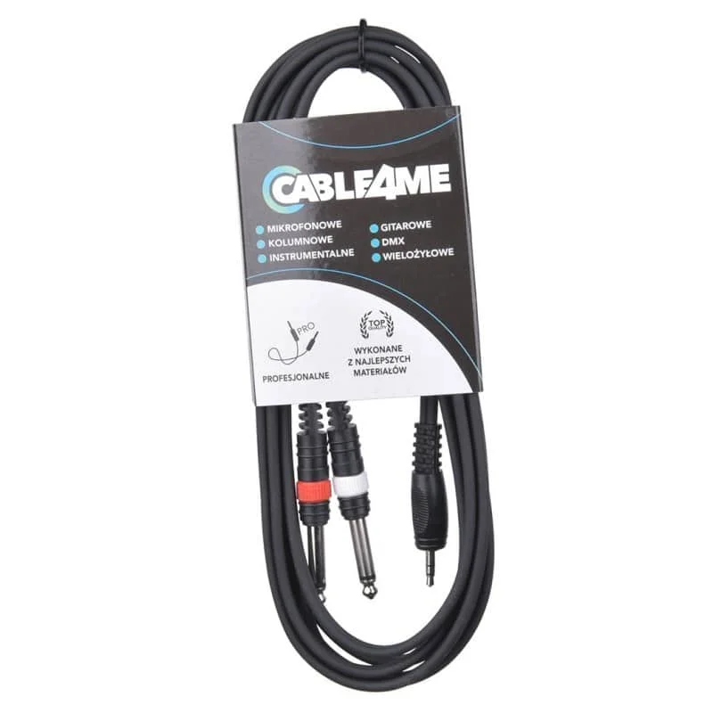 Φωτογραφία προϊόντος: CABLE4ME 3.5mm Mini Stereo Jack Male - 2x 6.3mm Mono Jack Male 6m