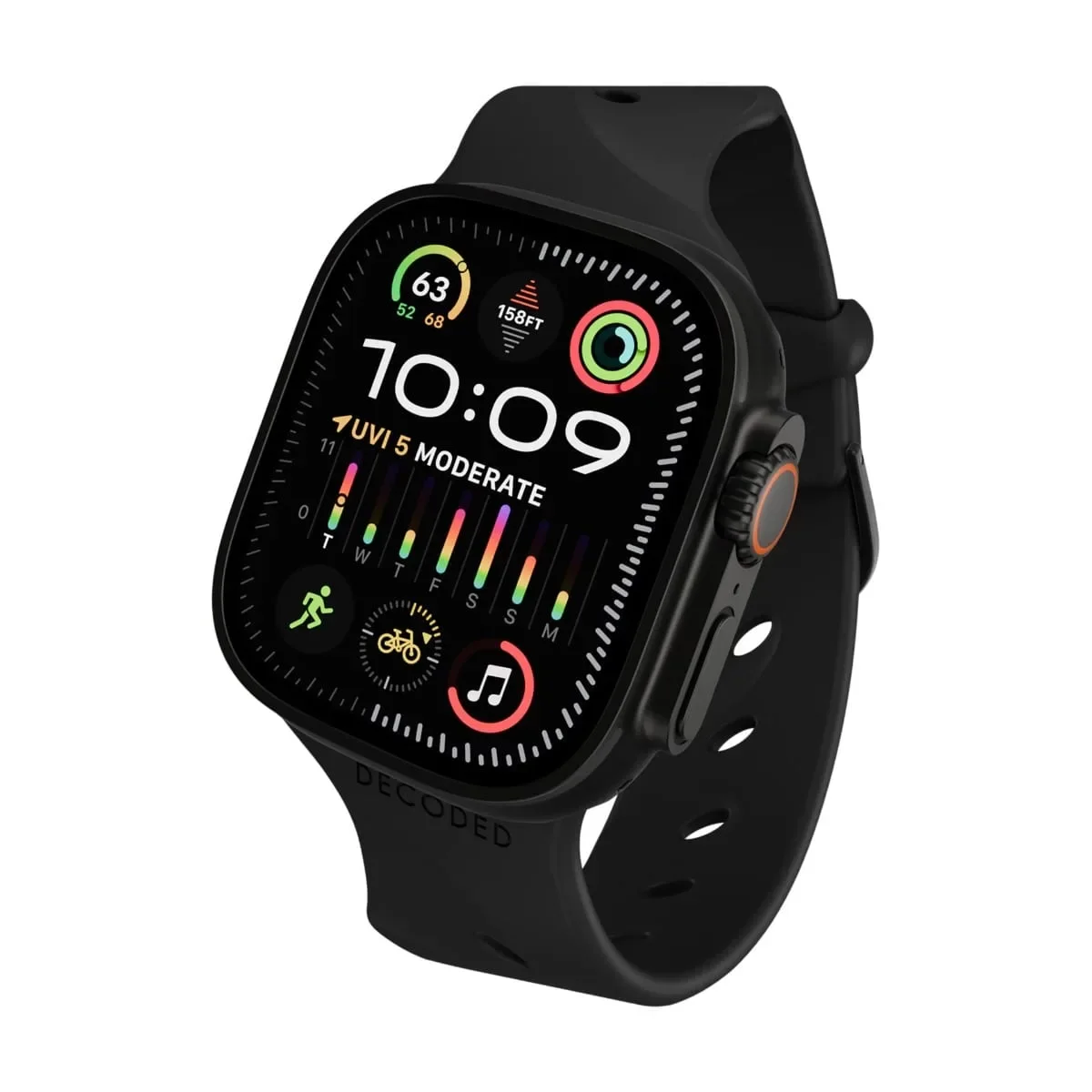 Φωτογραφία προϊόντος: GR Decoded Silicone Ares Splice Strap 44/46/49mm Black έως 12 άτοκες δόσεις ή 24 δόσεις