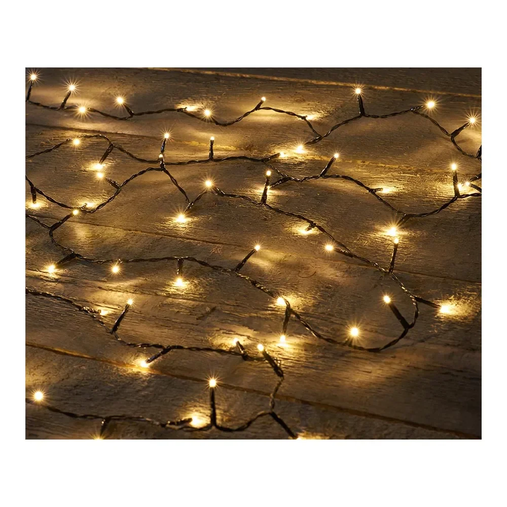 Φωτογραφία προϊόντος: Ecobags Λαμπάκια 160 Led Μαύρο Καλώδιο Λευκό Φως Ημέρας 8m Εξωτερικού Χώρου IP44 8/16h Timer + Dimmer