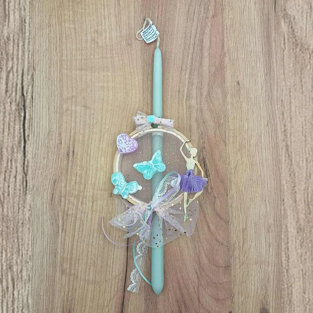 Φωτογραφία προϊόντος: No Limit Candles Πασχαλινή Λαμπάδα Αρωματική Βεραμάν Στολισμένη με Μπαλαρίνα 30cm