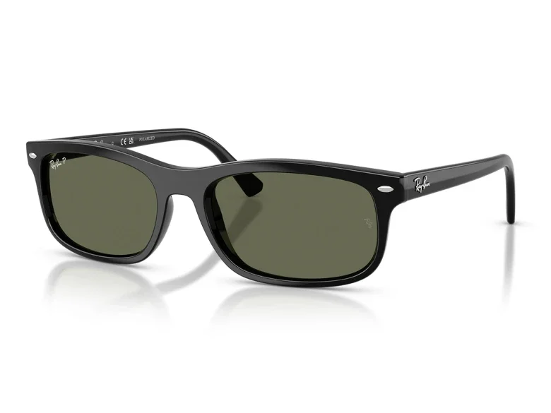Φωτογραφία προϊόντος: Γυαλιά Ηλίου Ray-Ban Unisex κοκκάλινα μαύρα με πράσινους polarised φακούς 2224 90158 57mm