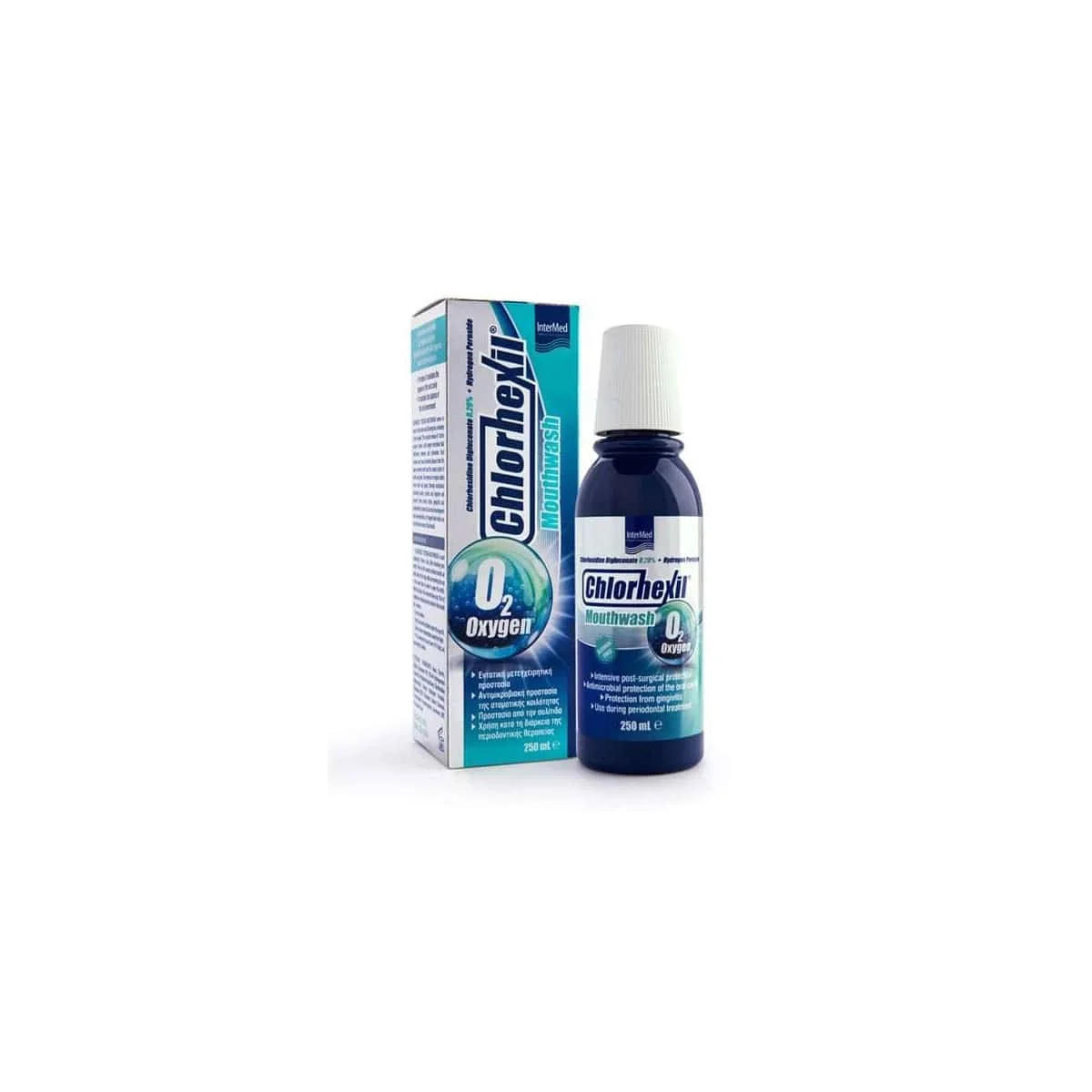 Φωτογραφία προϊόντος: Medipharmacy Intermed Chlorhexil Oxygen Mouthwash Στοματικό Διάλυμα 250 ml