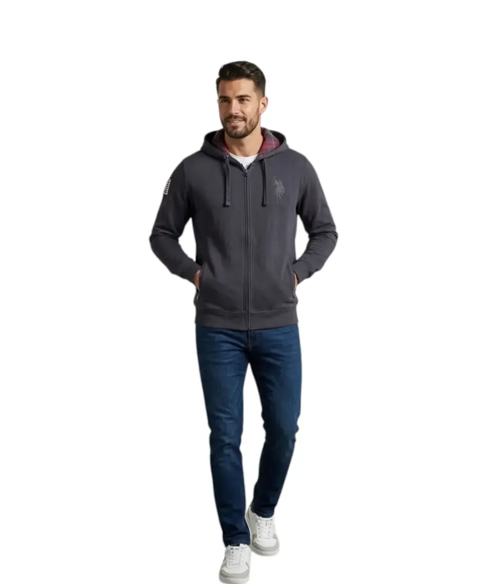 Φωτογραφία προϊόντος: U.S. Polo Assn. - Ανδρική Φούτερ Ζακέτα με Κουκούλα και Τσέπες 63028-53223-179 Μπλε