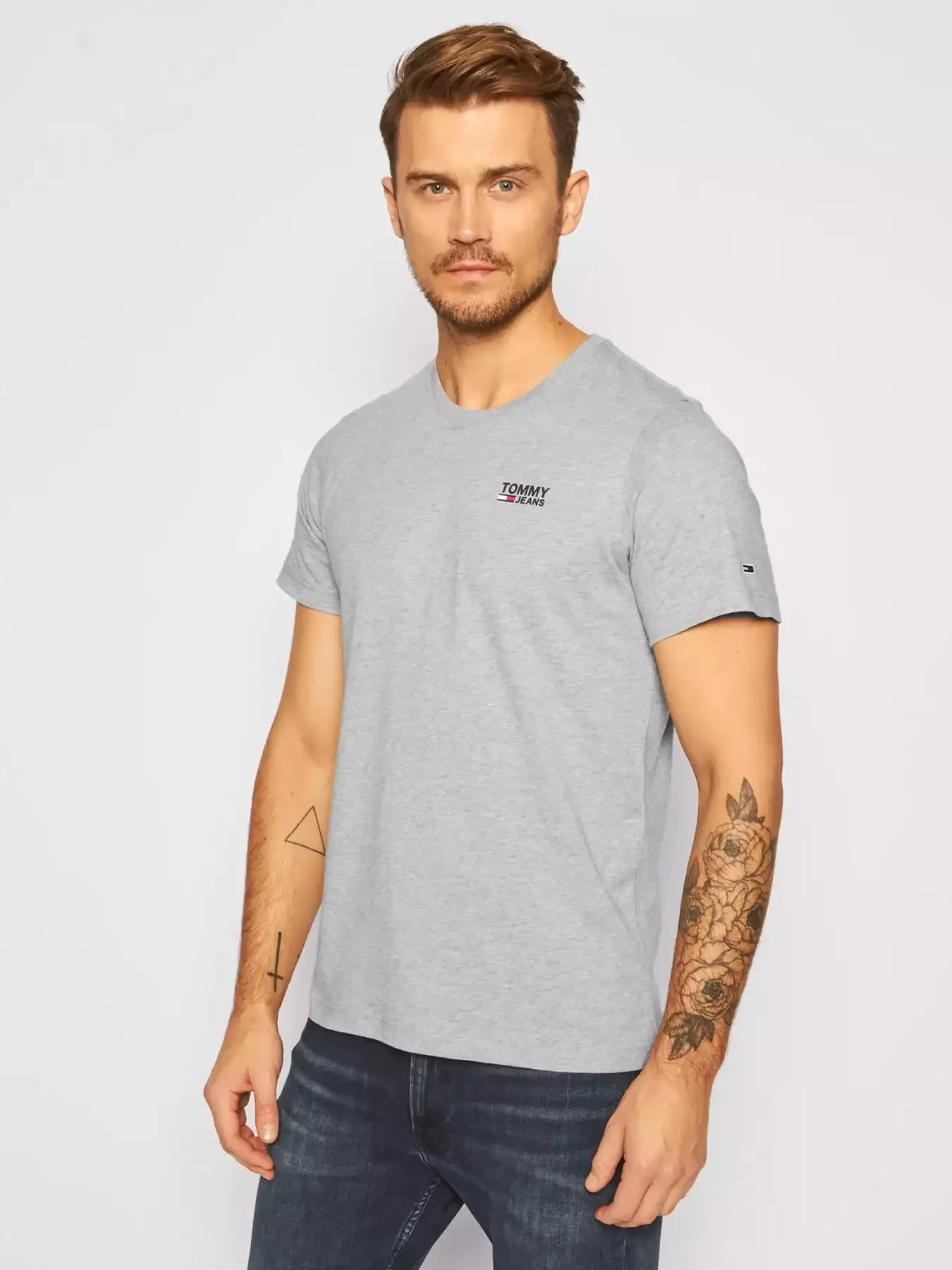 Φωτογραφία προϊόντος: Tommy Hilfiger - Ανδρικό T-Shirt Corp Logo C Neck Regular Fit DM0DM09588-P01 Γκρι