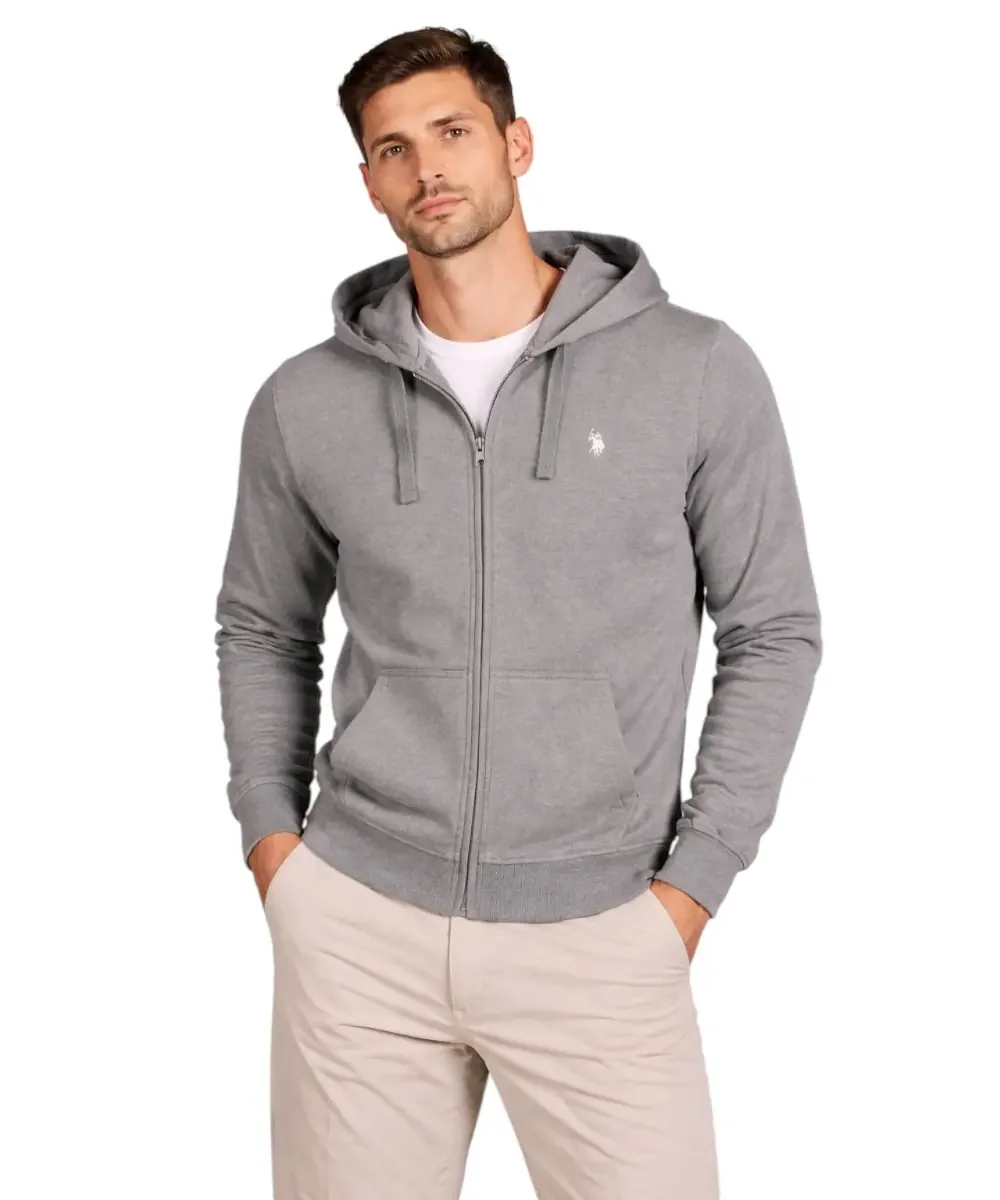 Φωτογραφία προϊόντος: U.S. Polo Assn. - Ανδρική Φούτερ Ζακέτα με Κουκούλα και Τσέπες 63025-53223-189 Γκρι