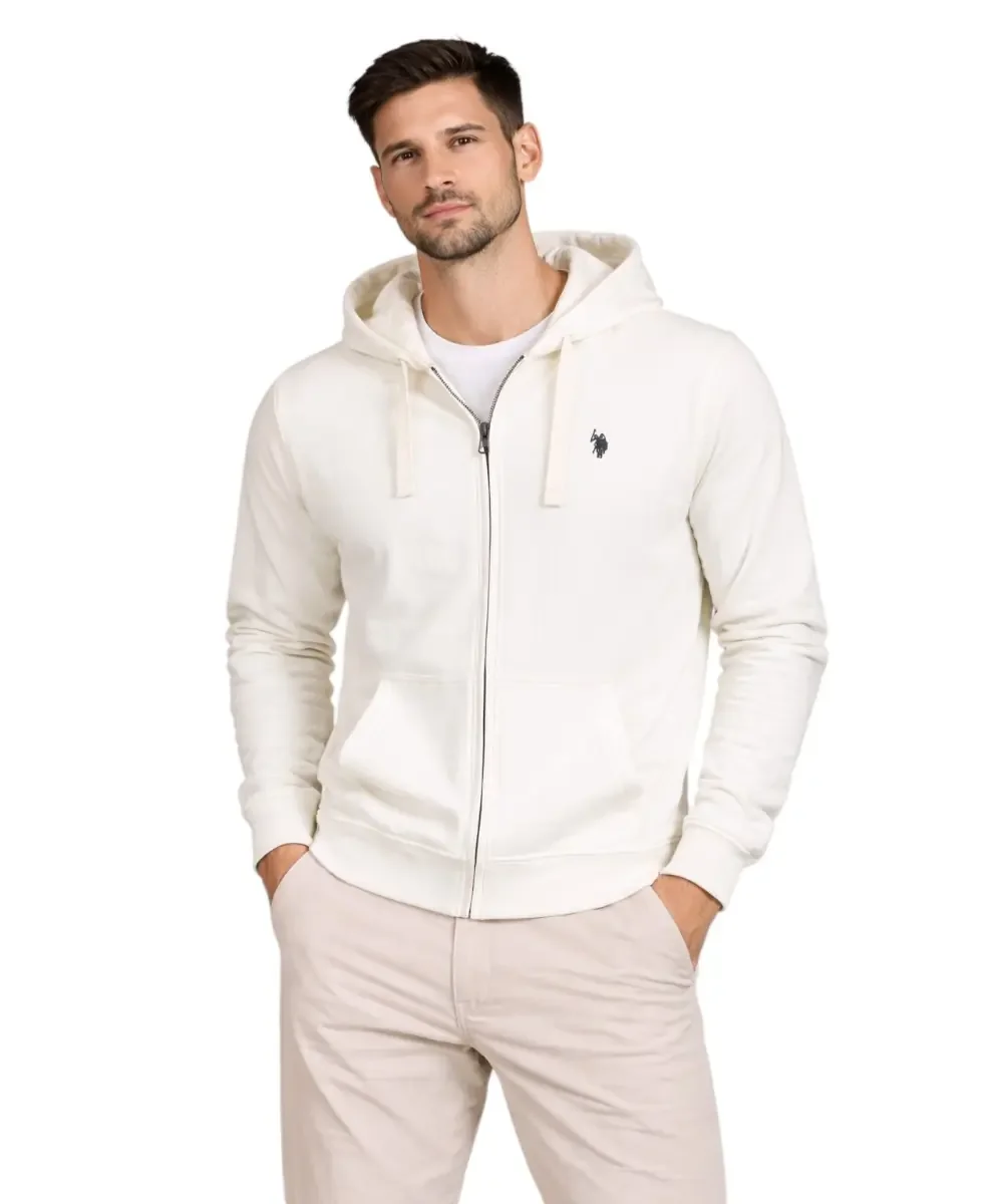 Φωτογραφία προϊόντος: U.S. Polo Assn. - Ανδρική Φούτερ Ζακέτα με Κουκούλα και Τσέπες 63025-53223-101 Λευκό