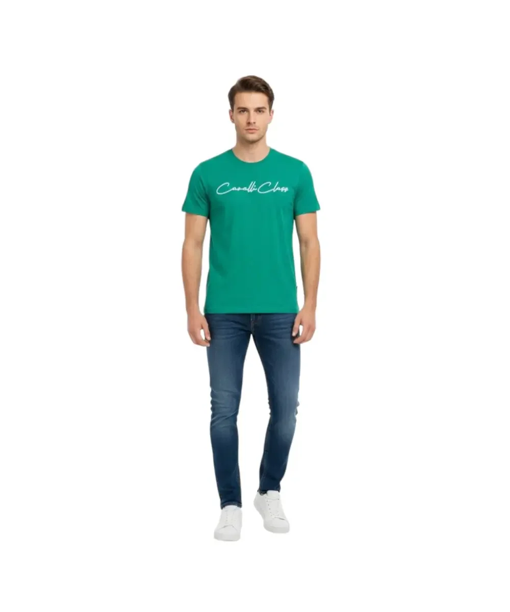Φωτογραφία προϊόντος: Cavalli Class - Ανδρική Μπλούζα T-Shirt Κοντομάνικη Short Sleeve TXT60BJD060-04038 Πράσινο