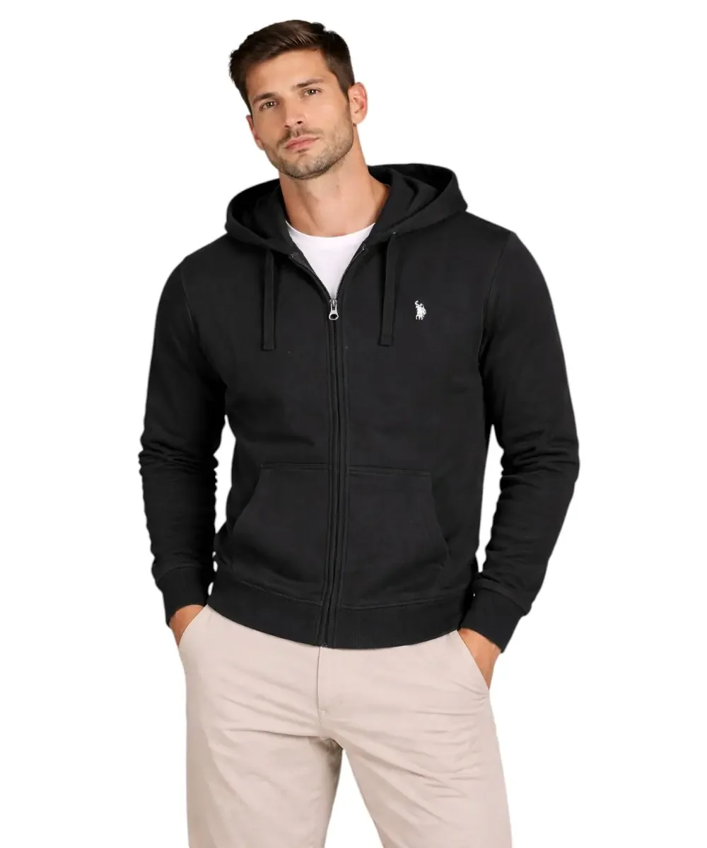 Φωτογραφία προϊόντος: U.S. Polo Assn. - Ανδρική Φούτερ Ζακέτα με Κουκούλα και Τσέπες 63025-53223-199 Μαύρο