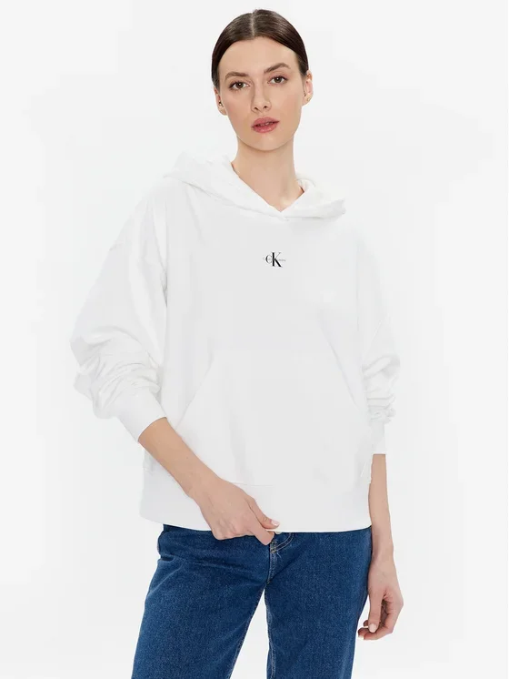 Φωτογραφία προϊόντος: Calvin Klein - Γυναικείο Φούτερ με Κουκούλα J20J220434-YAF Λευκό