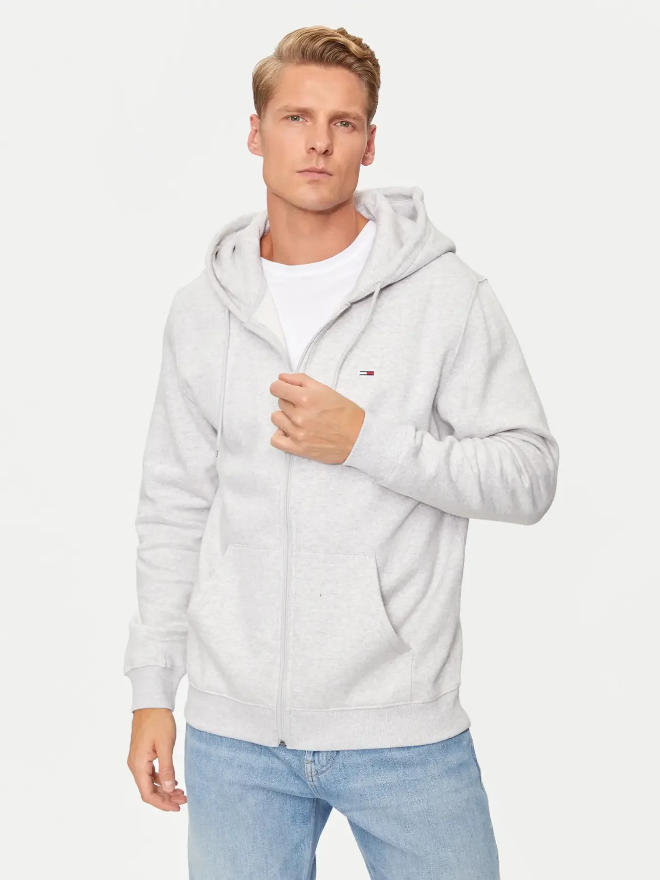 Φωτογραφία προϊόντος: Tommy Hilfiger - Ανδρική Ζακέτα με Φερμουάρ και Κουκούλα Regular Fit DM0DM20743-PJ4 Γκρι