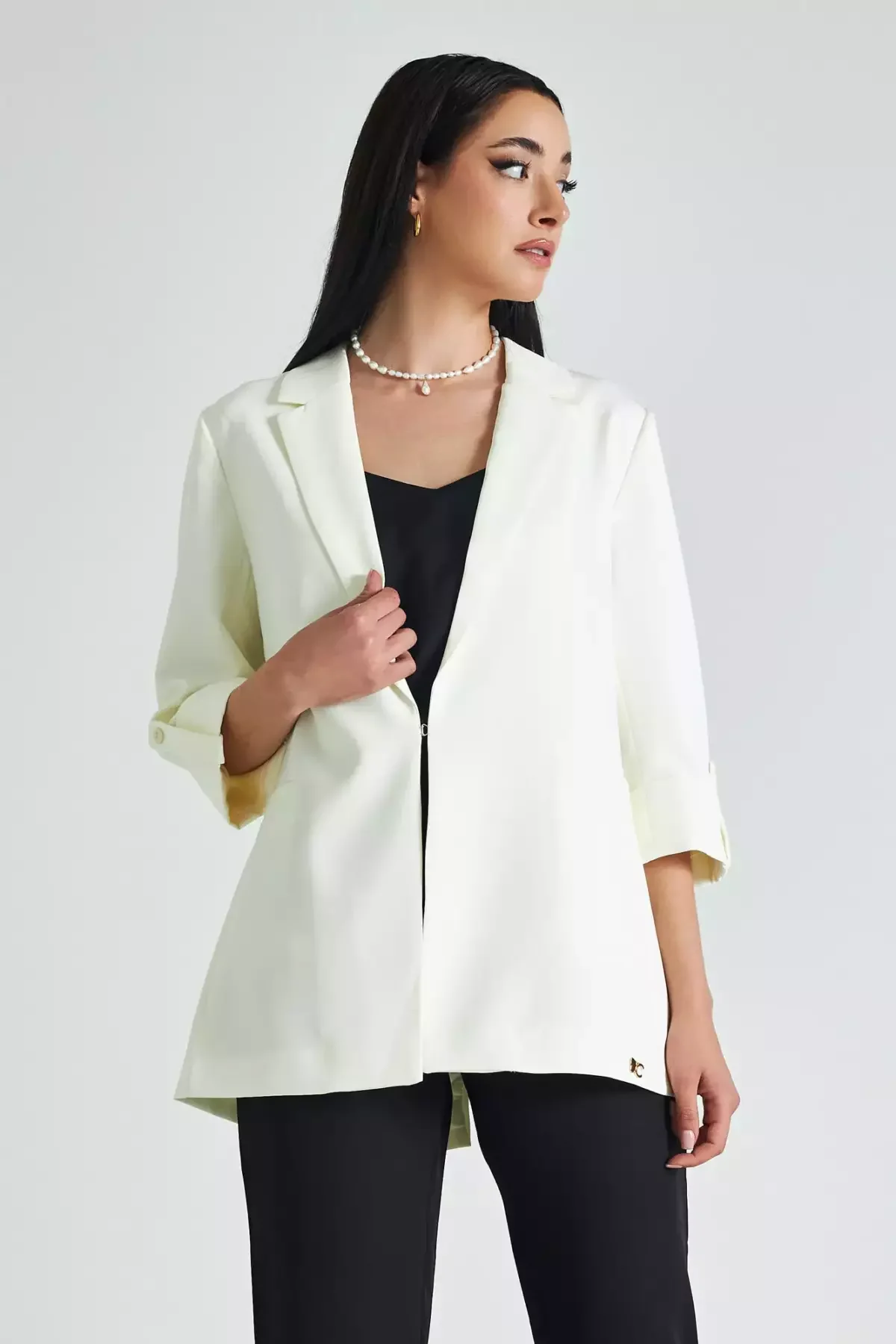 Φωτογραφία προϊόντος: Cento - Blazer essentials σε ίσια γραμμή 1502902-100 Λευκό
