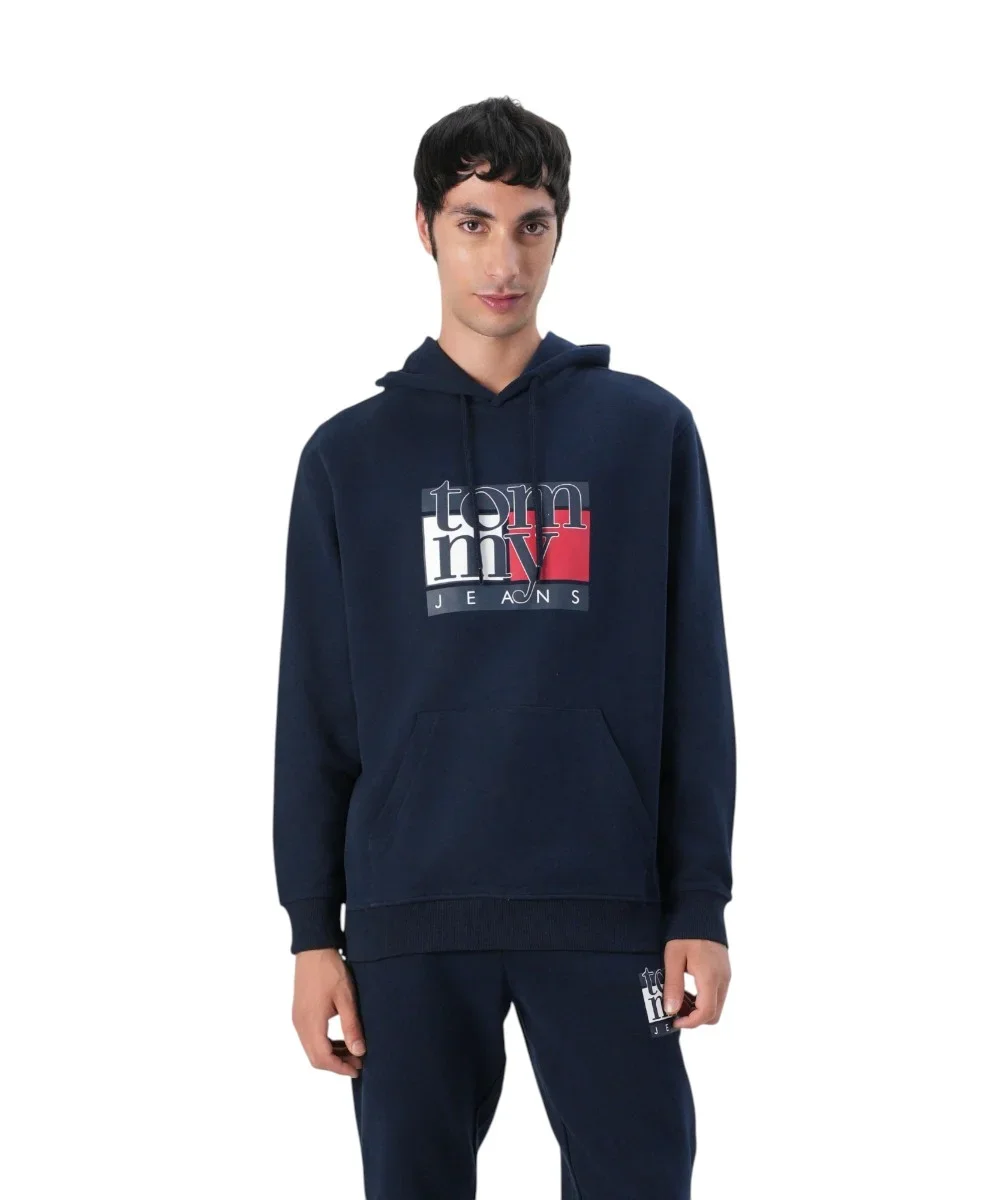 Φωτογραφία προϊόντος: Tommy Hilfiger - Ανδρικό Φούτερ με Κουκούλα Regular Fit DM0DM22092-C1G Μπλε Σκούρο