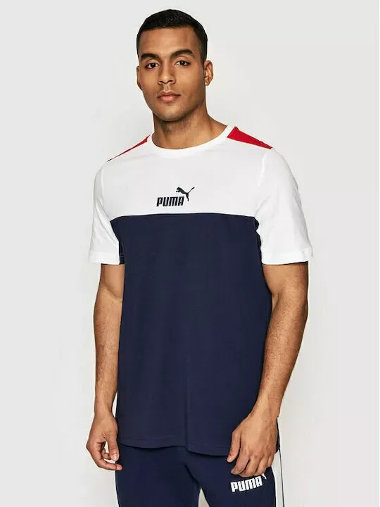 Φωτογραφία προϊόντος: Puma - Essential Ανδρικό T-shirt με Λογότυπο 847426-06 Μπλε Ναυτικό/Λευκό/Κόκκινο