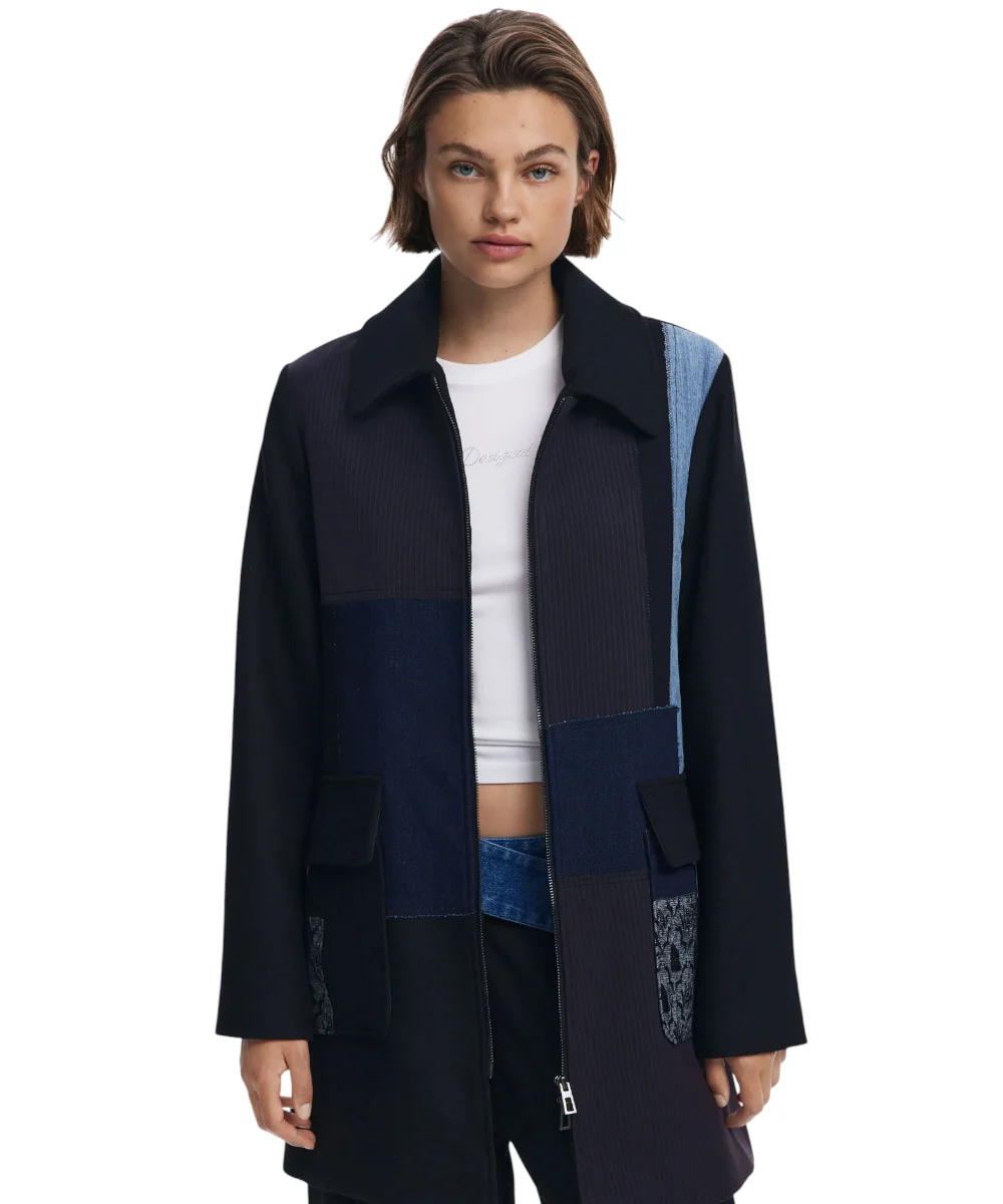 Φωτογραφία προϊόντος: Desigual - Γυναικείο Παλτό Straight Patchwork 25WWEW46-2000 Μαύρο