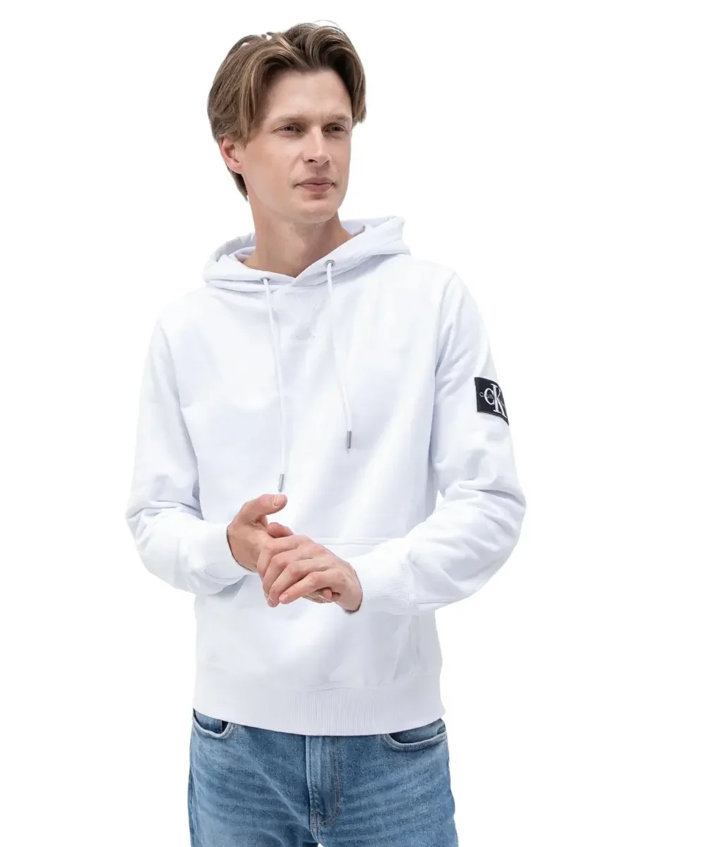 Φωτογραφία προϊόντος: Calvin Klein - Ανδρικό Φούτερ Monogram Sleeve Badge Regular Fit J30J314036-YAF Λευκό