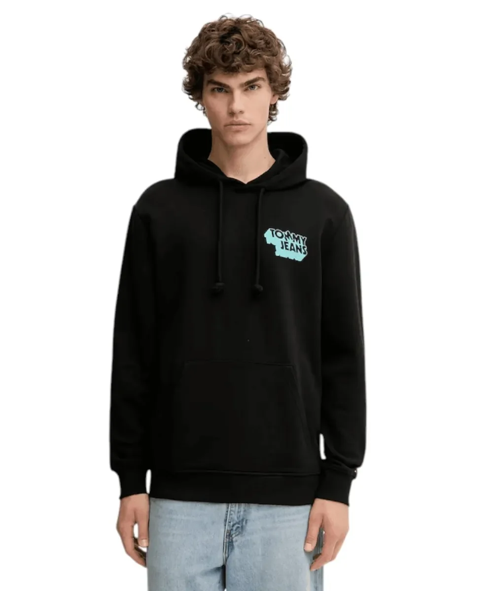 Φωτογραφία προϊόντος: Tommy Hilfiger - Ανδρικό Φούτερ Stack Back Logo Hoodie DM0DM21625-BDS Μαύρο