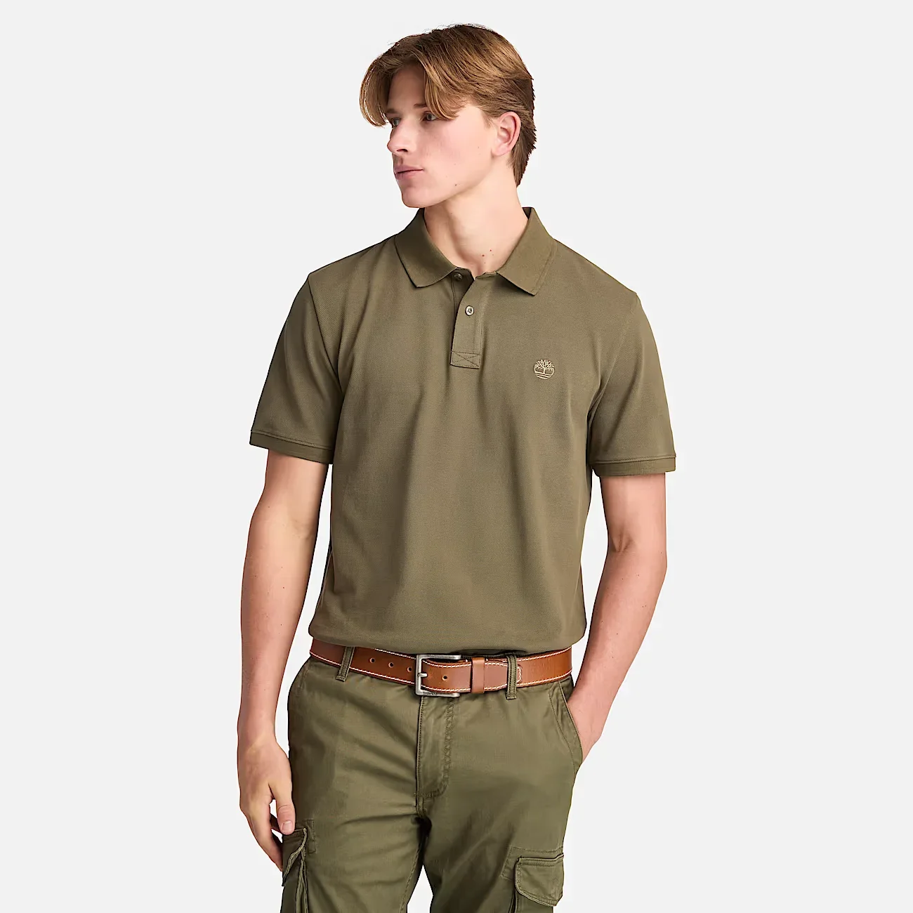 Φωτογραφία προϊόντος: Timberland - Ανδρικό T-shirt Polo Short-Sleeve με Λογότυπο Oyster River TB0A2BRY-AR5 Λαδί