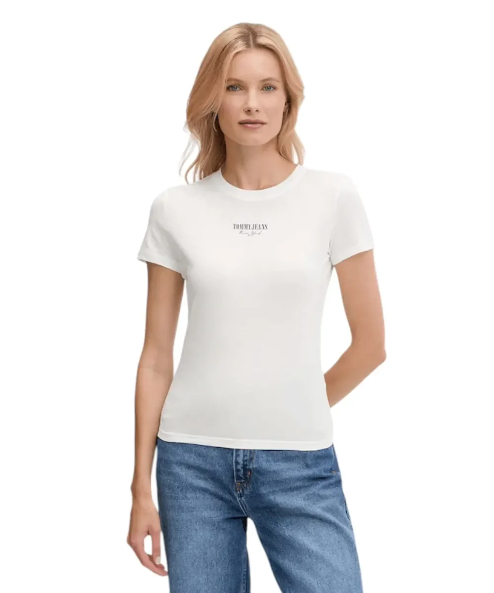 Φωτογραφία προϊόντος: Tommy Hilfiger - Γυναικείο T-shirt Essential Logo2 Slim Fit DW0DW20913-YBL Λευκό