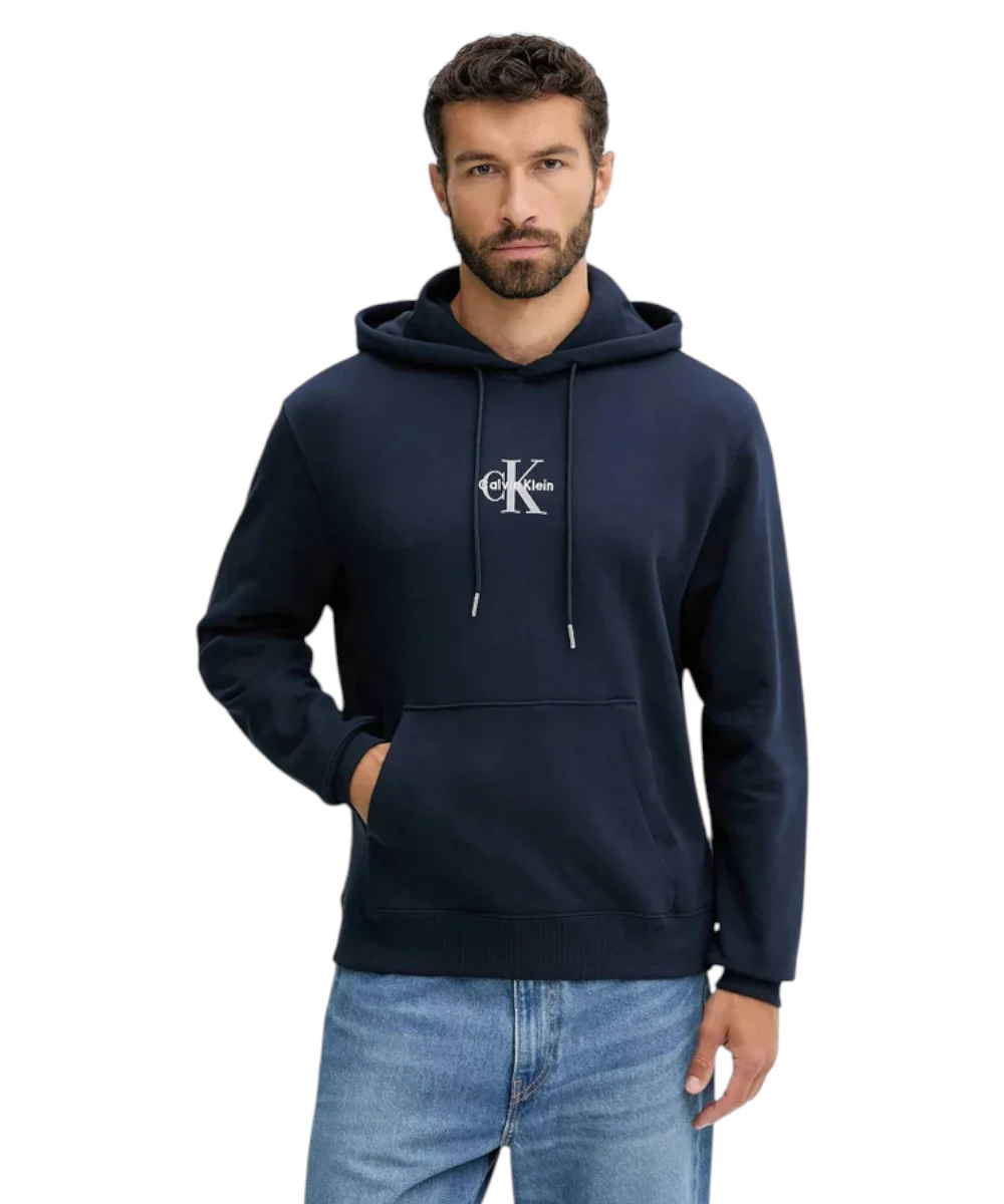 Φωτογραφία προϊόντος: Calvin Klein - Ανδρικό Φούτερ με Κουκούλα Terry Monogram LV04RD243G-CEF Μπλε