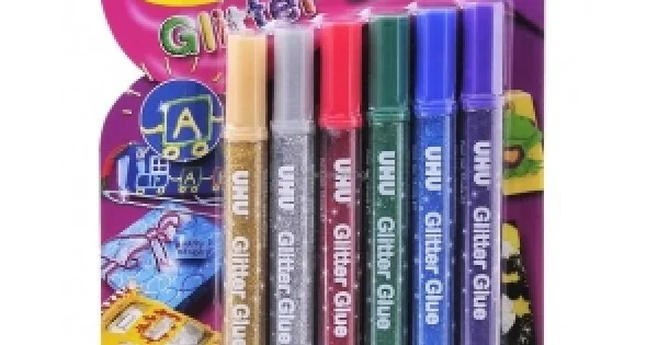 Φωτογραφία προϊόντος: ΚΟΛΛΑ UHU GLITTER ΣΕΤ 6 ΧΡΩΜΑΤΩΝ (Χ10ml)