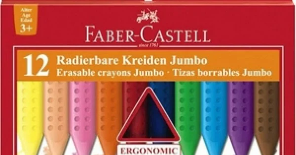 Φωτογραφία προϊόντος: FABER CASTELL ΚΗΡΟΜΠΟΓΙΕΣ FABER 122540 JUMBO GRIP ERASABLE (12τμχ)
