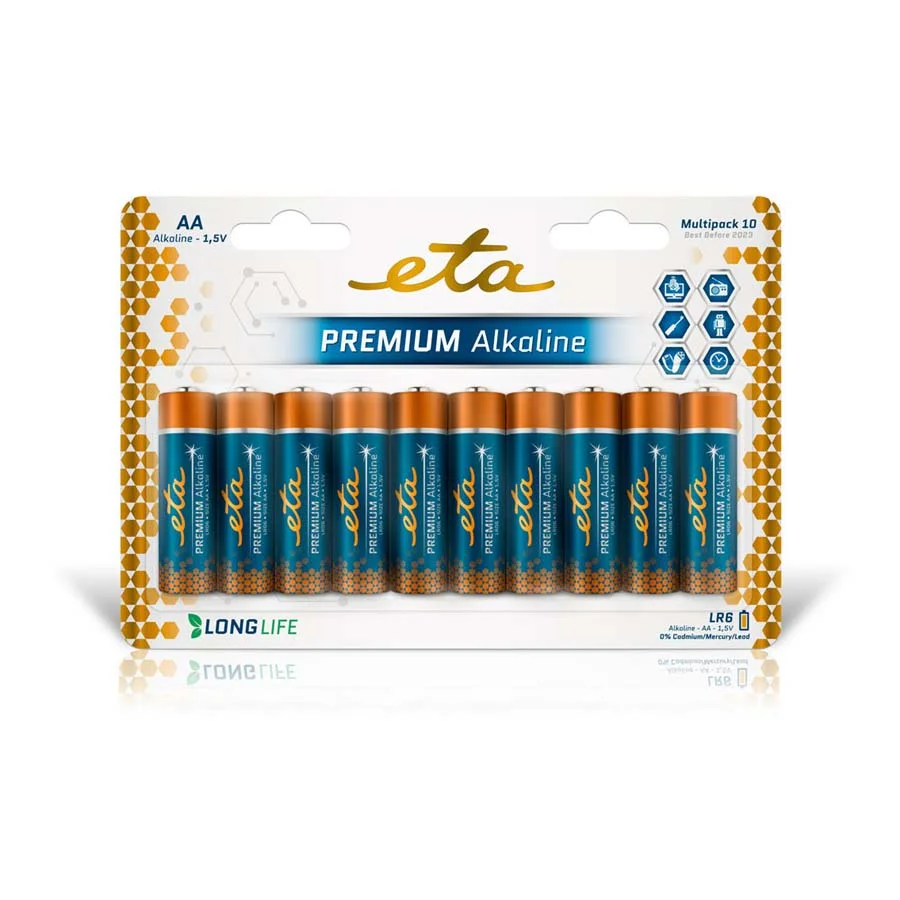 Φωτογραφία προϊόντος: ETA PREMIUM ALKALINE AA, LR06 Αλκαλικές μπαταρίες 10τεμ