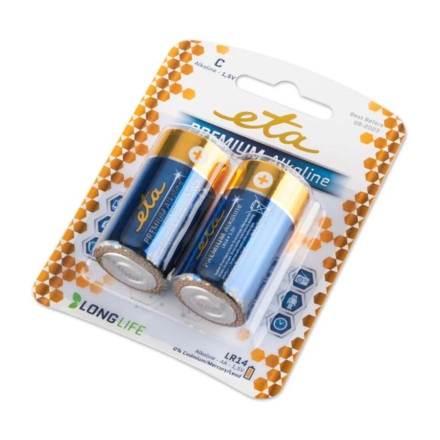 Φωτογραφία προϊόντος: ETA PREMIUM ALKALINE C, LR14 Αλκαλική μπαταρία 2τεμ