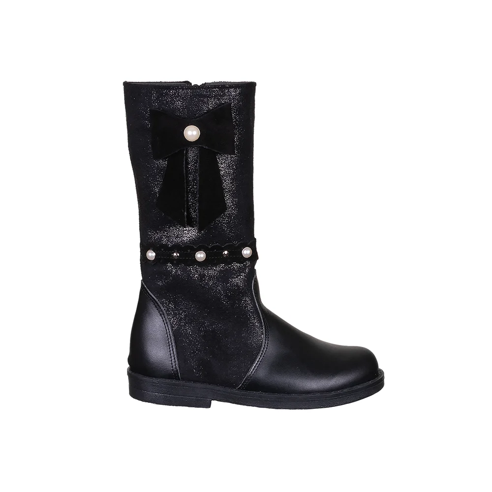 Φωτογραφία προϊόντος: Aby Shoes Δερμάτινη μαύρη μπότα Aby872