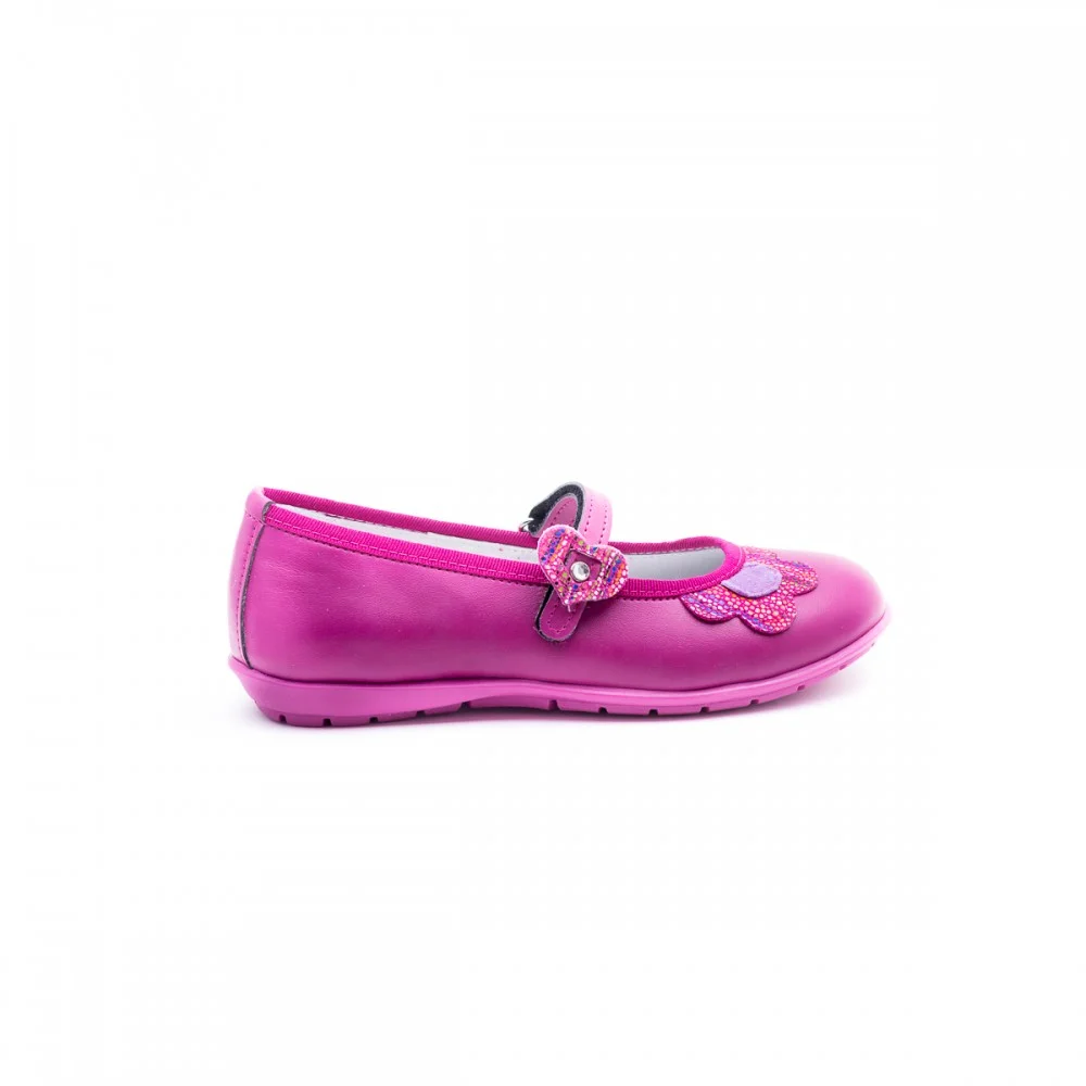 Φωτογραφία προϊόντος: Aby Shoes Δερμάτινη ροζ μπαρέτα ABY651