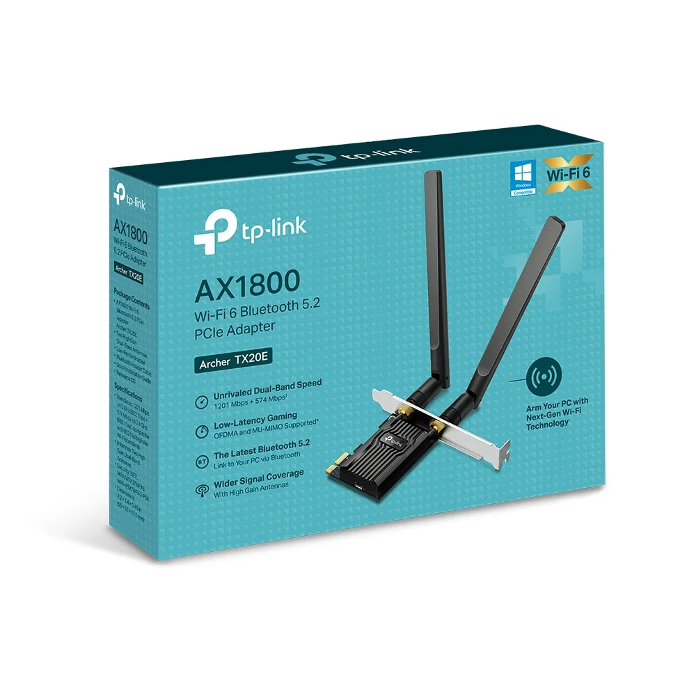 Φωτογραφία προϊόντος: ΤΡ-LΙΝΚ TP-Link Archer TX20E AX1800 Wi-Fi 6 Bluetooth 5.2 PCIe Adapter