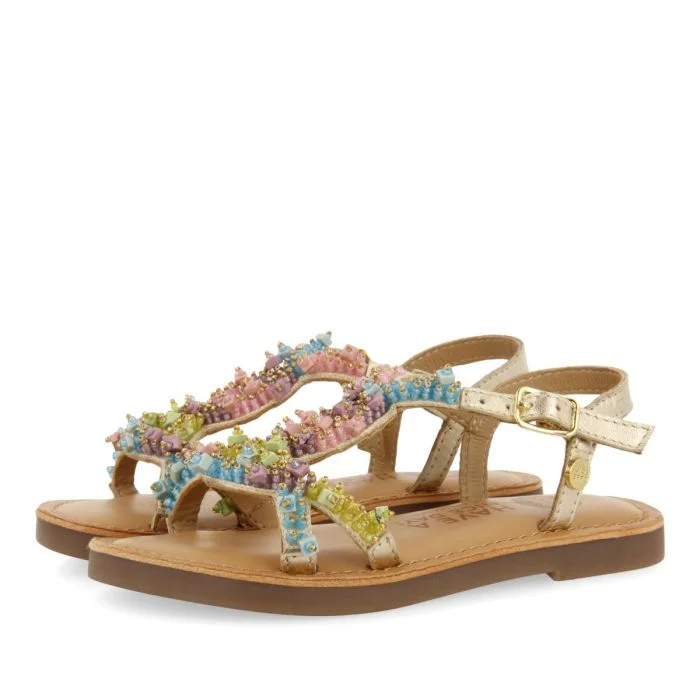 Φωτογραφία προϊόντος: Παιδικά πέδιλα Gioseppo GOLDEN LEATHER WITH MULTICOLOR TICE