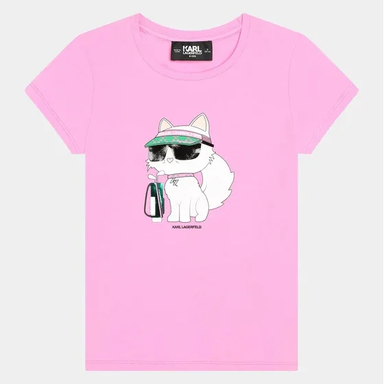 Φωτογραφία προϊόντος: T-shirt παιδικό Karl Lagerfeld Pink Cat Golf
