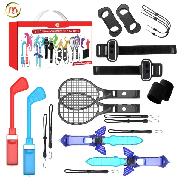 Φωτογραφία προϊόντος: JYS NS241 Mega Bundle για Nintendo Switch και OLED (Σπαθί/Τέννις/Γκολφ/Small Grip/Leg Strap/Dancing Strap)