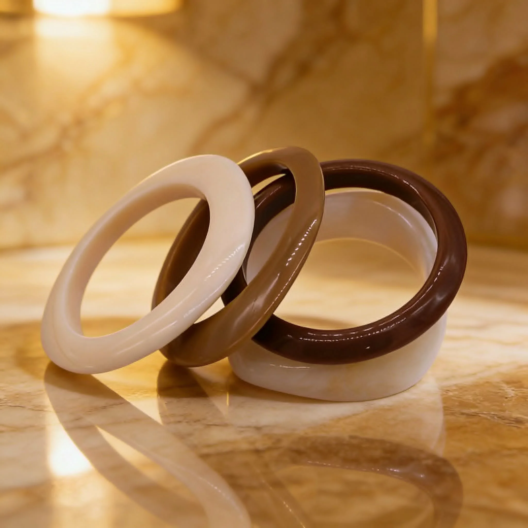 Φωτογραφία προϊόντος: LAVORE Acrylic Earth Tone Bangle Set