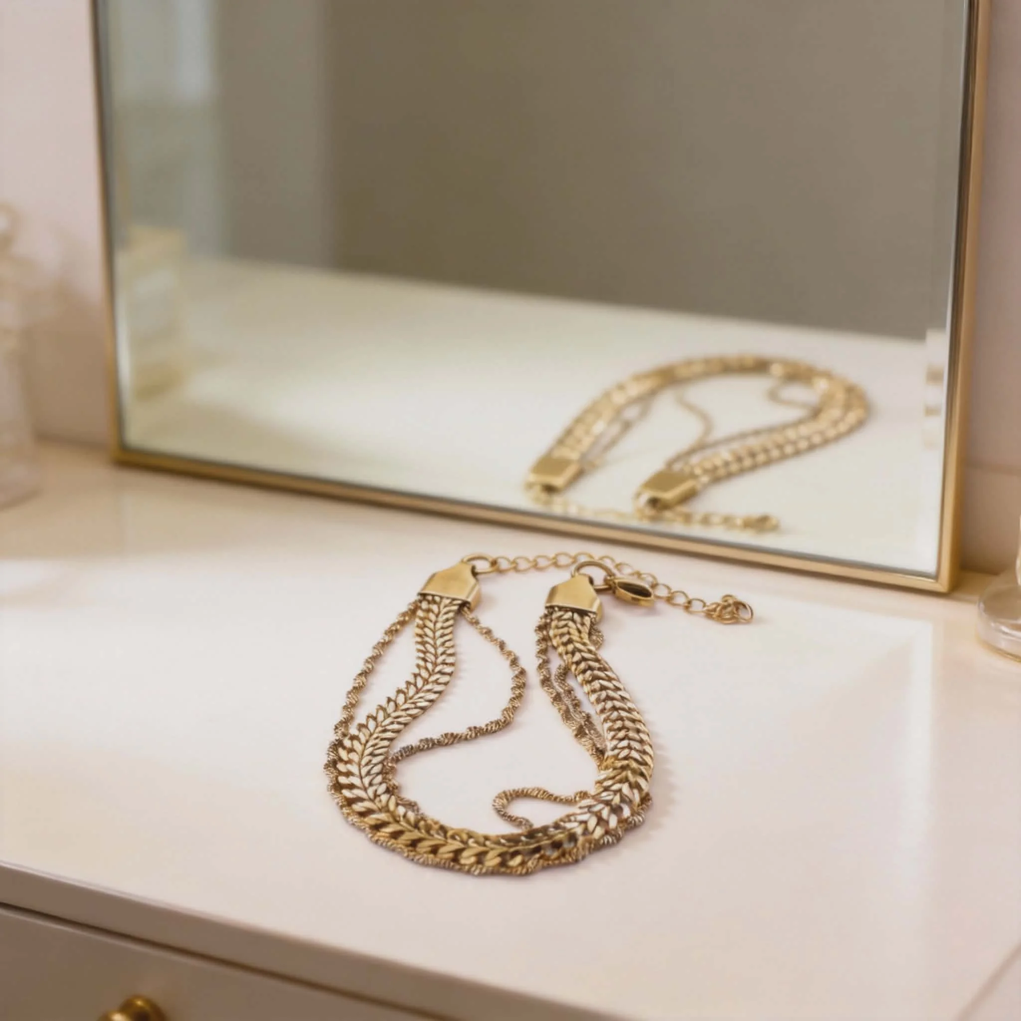 Φωτογραφία προϊόντος: LAVORE Gold Multi-Strand Bracelet with Weave Texture