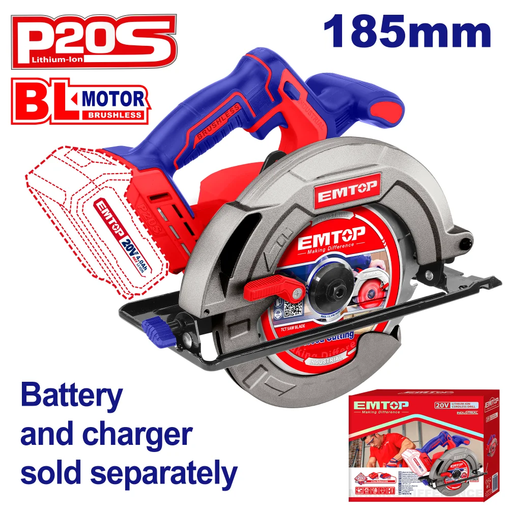Φωτογραφία προϊόντος: EMTOP BRUSHLESS ΔΙΣΚΟΠΡΙΟΝΟ 185mm ΜΠΑΤΑΡΙΑΣ 20V ELCS1851