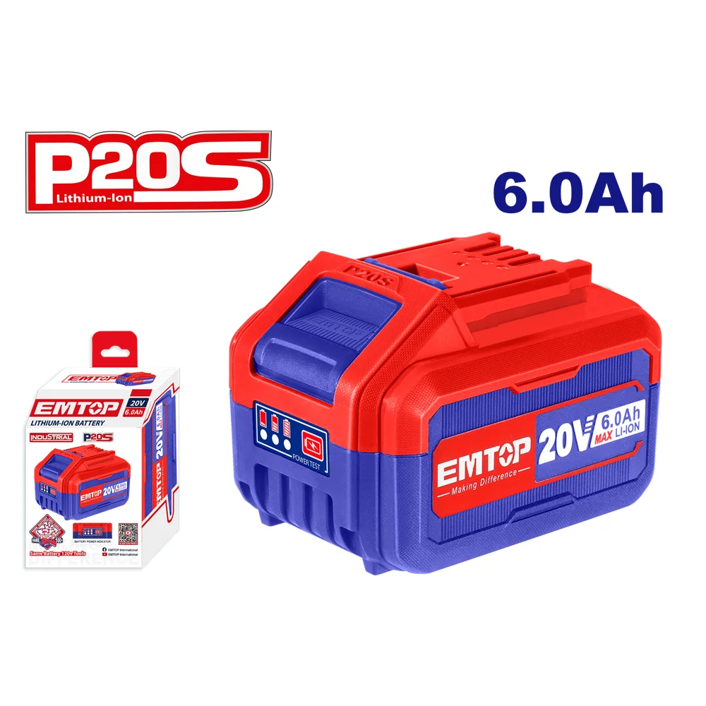 Φωτογραφία προϊόντος: EMTOP ΜΠΑΤΑΡΙΑ 20V, 6.0AH LI-ION EBPK2060