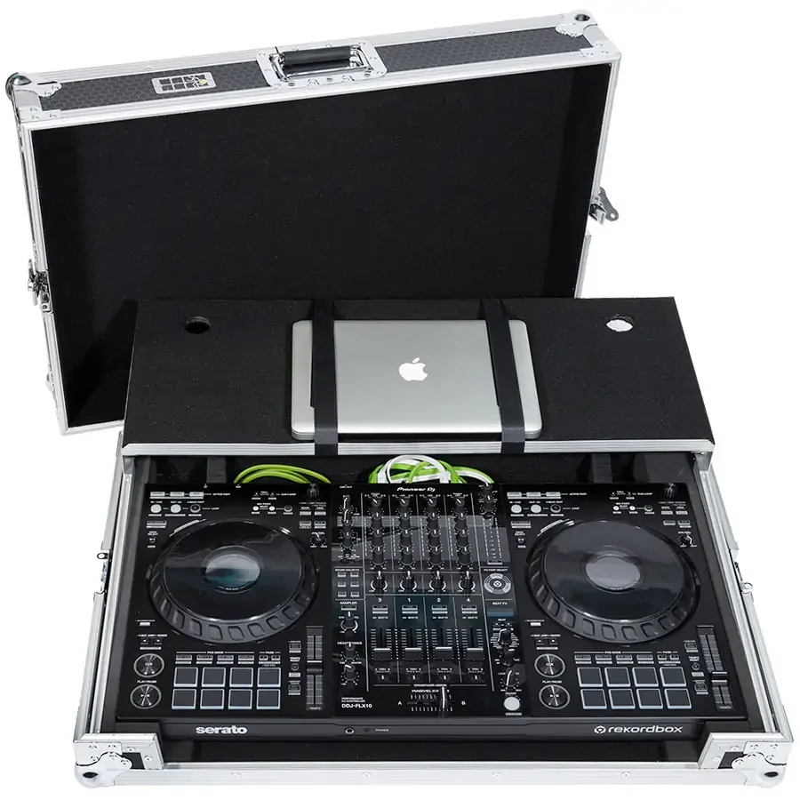 Φωτογραφία προϊόντος: WALKASSE WMC-PROFLX10LTS Flight case Midi Controller PioneerDDJ-FLX10 Silver (Laptop stand)