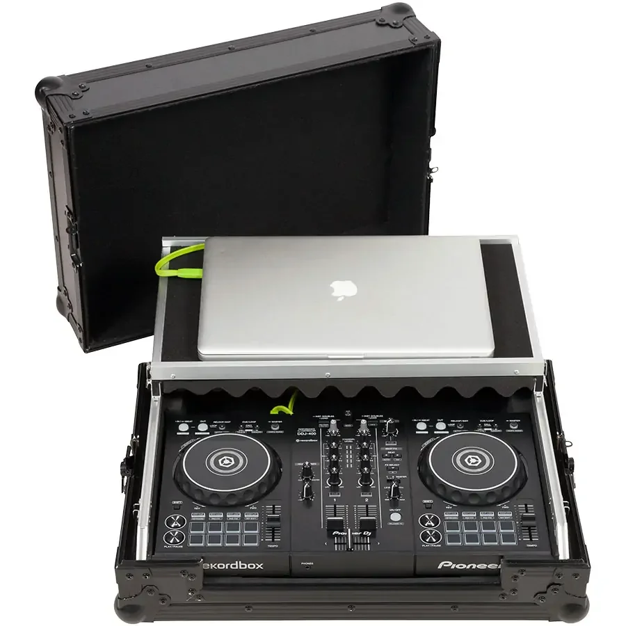 Φωτογραφία προϊόντος: WALKASSE WMC-PRO4MBK Flight Case Midi Controller Pioneer® DDJ-FLX4 N.I.® S2MK3 Black (Laptop Stand).
