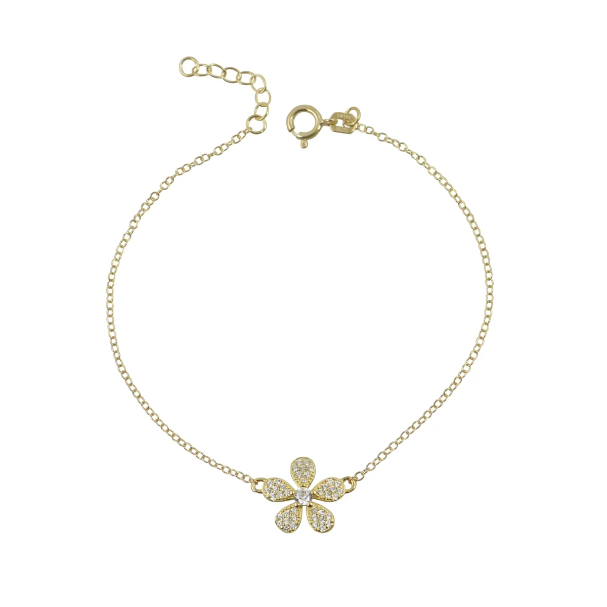 Φωτογραφία προϊόντος: Peach Jewelry Βραχιόλι με Λουλούδι από Επιχρυσωμένο Ασήμι 925