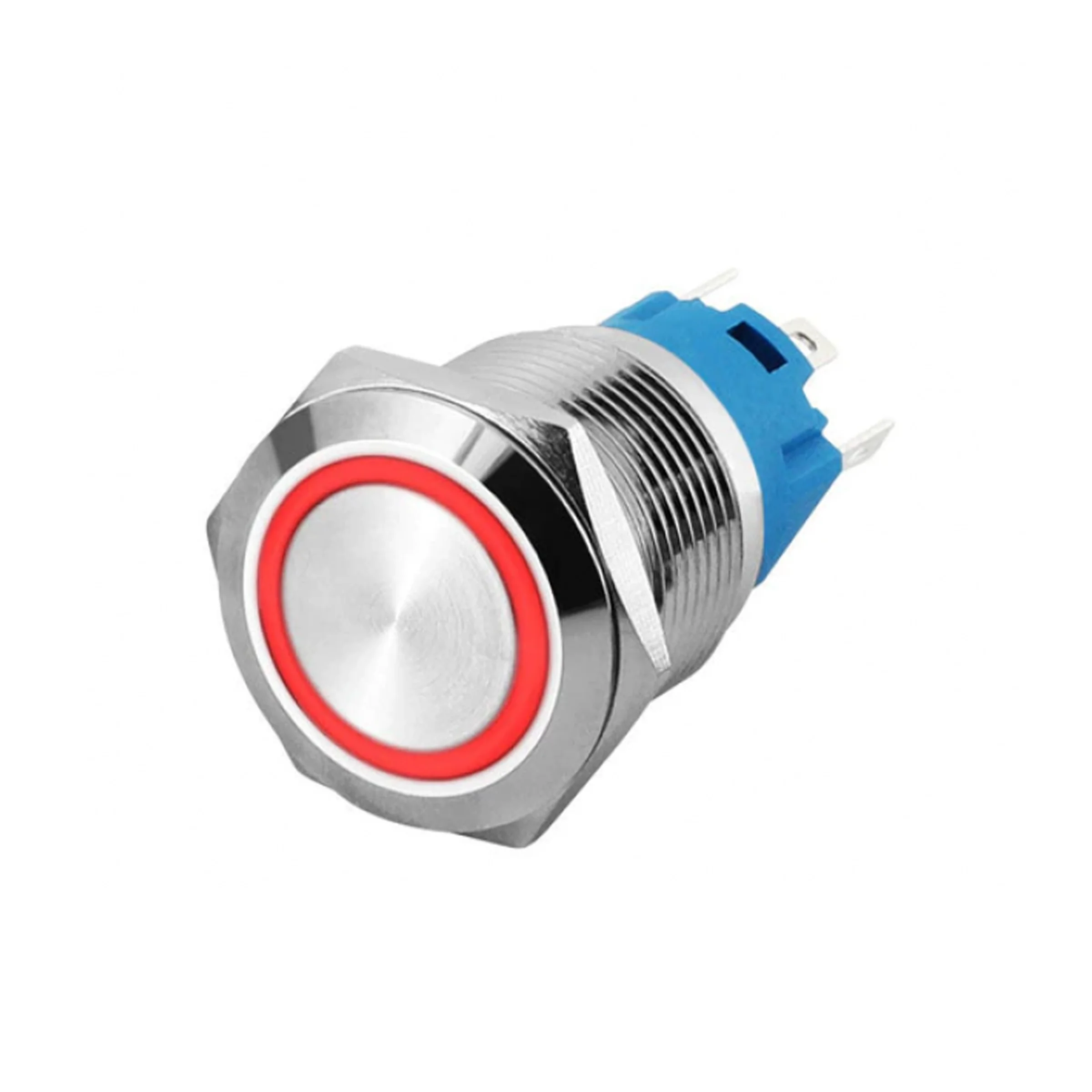 Φωτογραφία προϊόντος: Adafruit Rugged Metal On/Off Switch with Red LED Ring - 16mm Red On/Off
