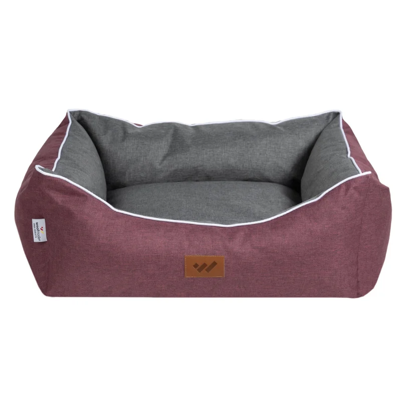 Φωτογραφία προϊόντος: Woofmoda Woof Moda Καναπές Κρεβάτι Σκύλου + Γάτας Γκρι-Μπορντώ με Φερμουάρ Νο2 40x45x25cm